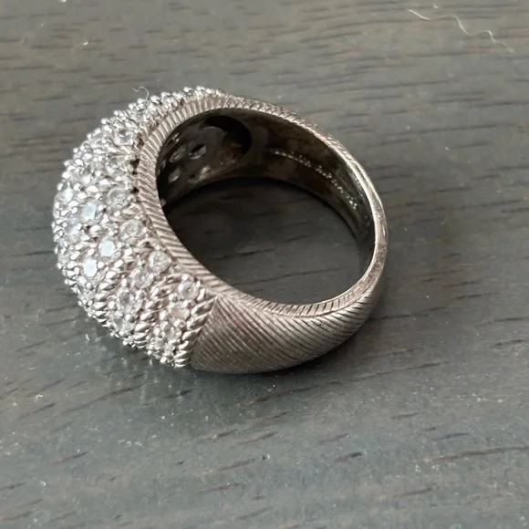 Judith Ripka Cubic Zirconia CZ 925 Sterling Silver Ring size 6 - Picture 5 of 7
